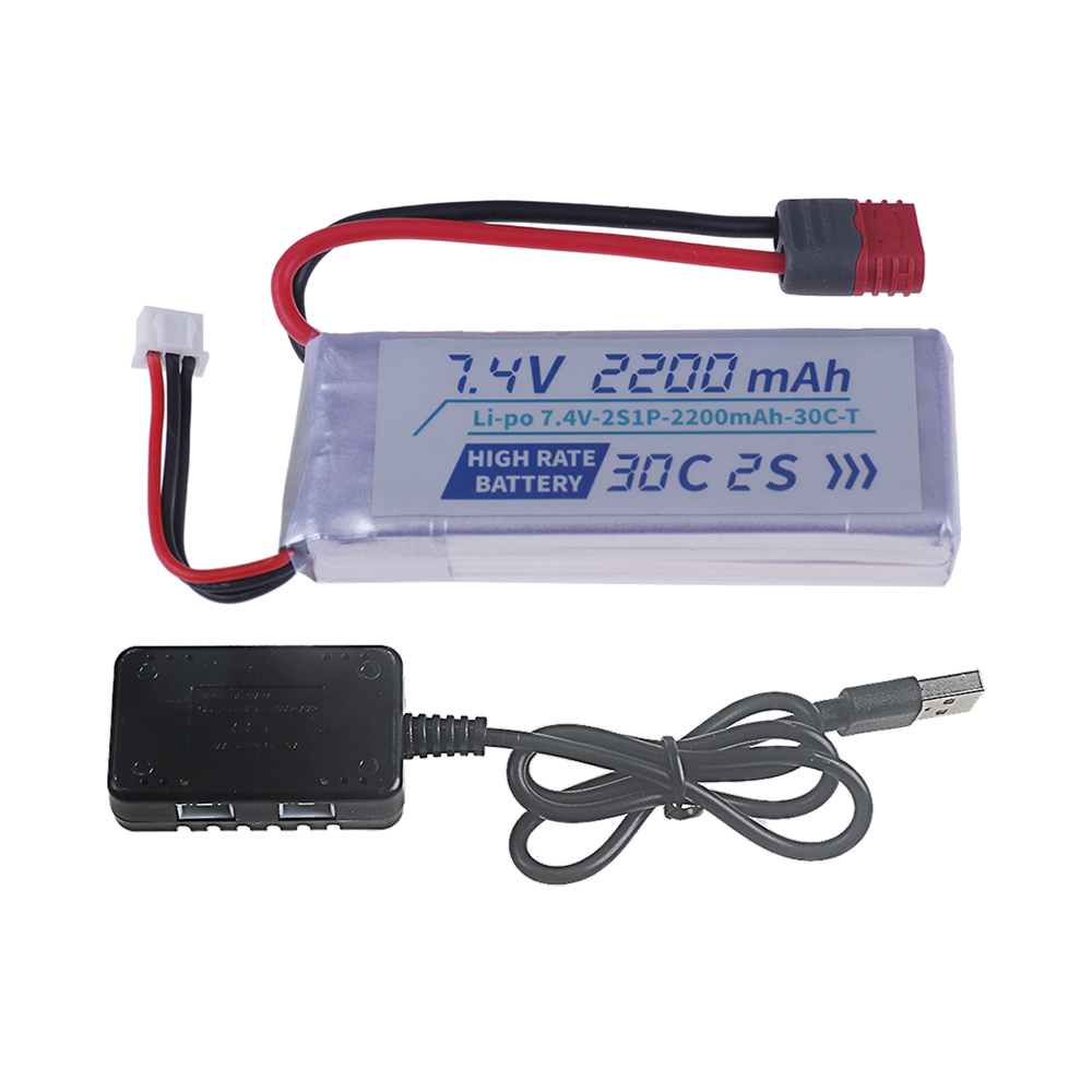 Tプラグ高レート30C 2200mah 7.4Vリポバッテリ - Rc Hobby Airplanes のレビューと価格